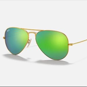 Ray Ban Aviator Flash Green Lenses